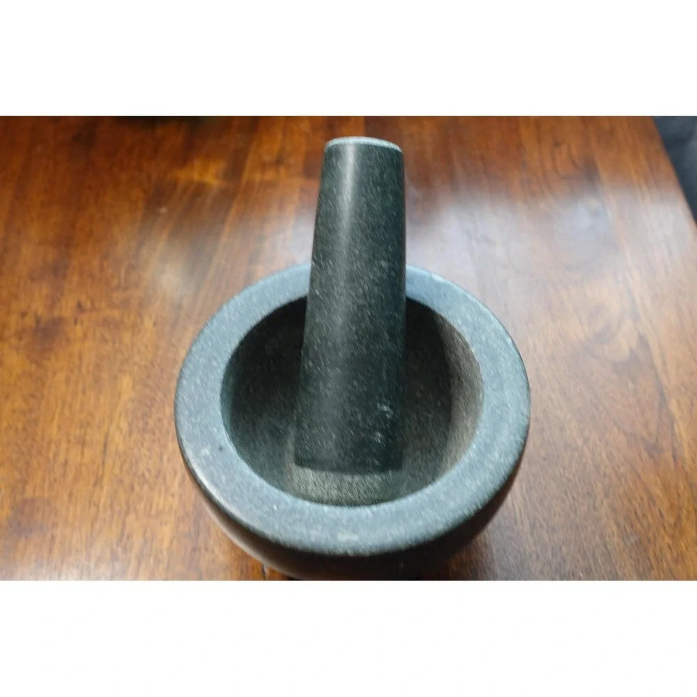 solid stone large‎ mortar and pestle set- kitchen herb crusher and spice grinder